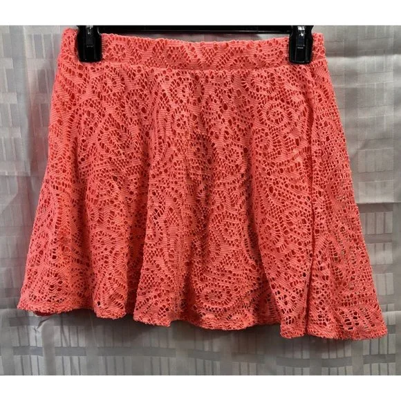 Aeropostale Women Mini Skirt Size M Color Orange - Picture 1 of 9